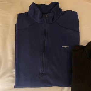 SOLD Patagonia quarter zips- blue and black- two for $45
